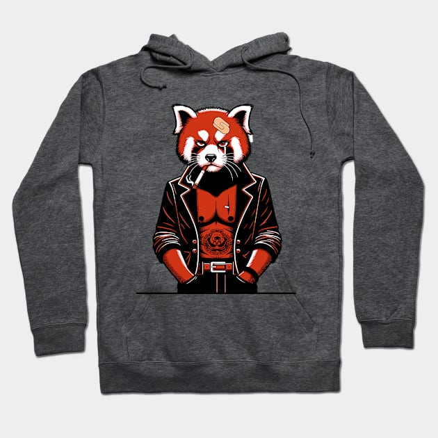 Yakuza Red panda - Tattooed & Fierce 90s Cartoon Art Hoodie by TimeWarpWildlife